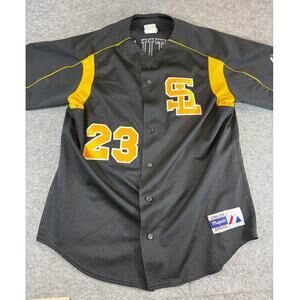 VTG Majestic Pittsburgh Pirates Jersey Mens XL Black MLB #23 Mantuano Baseball